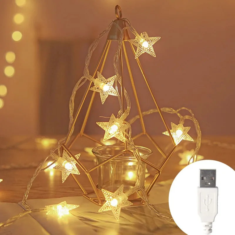 LED Star Fairy String Lights – USB or Battery, 1.5–10 m