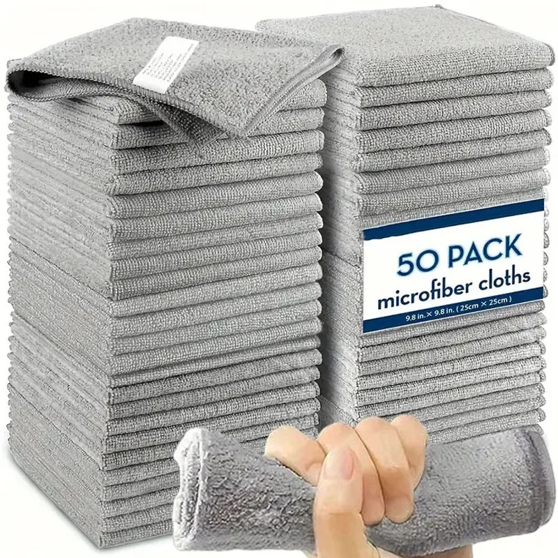 Microfiber Cleaning Cloths – Ultra Absorbent, Reusable, for Car, Kitchen & Bike (10 or 20 pcs)