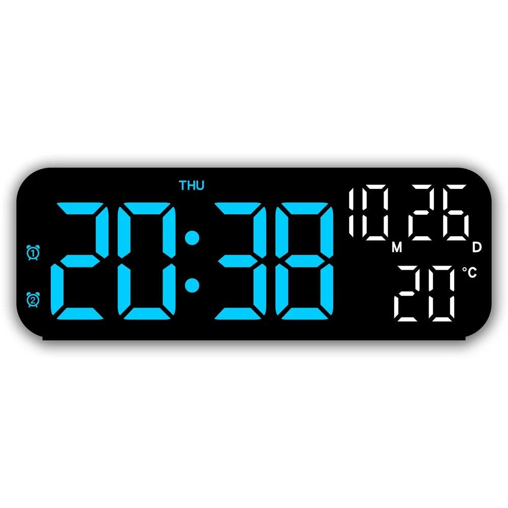 Digital Alarm Clock – Voice Control, Temperature & Date Display, 3 Brightness Levels, USB