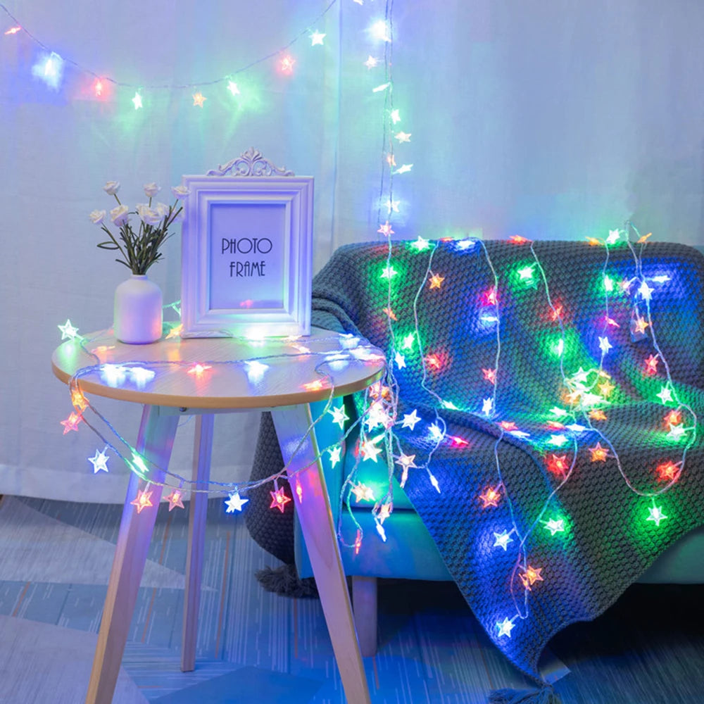 LED Star Fairy String Lights – USB or Battery, 1.5–10 m