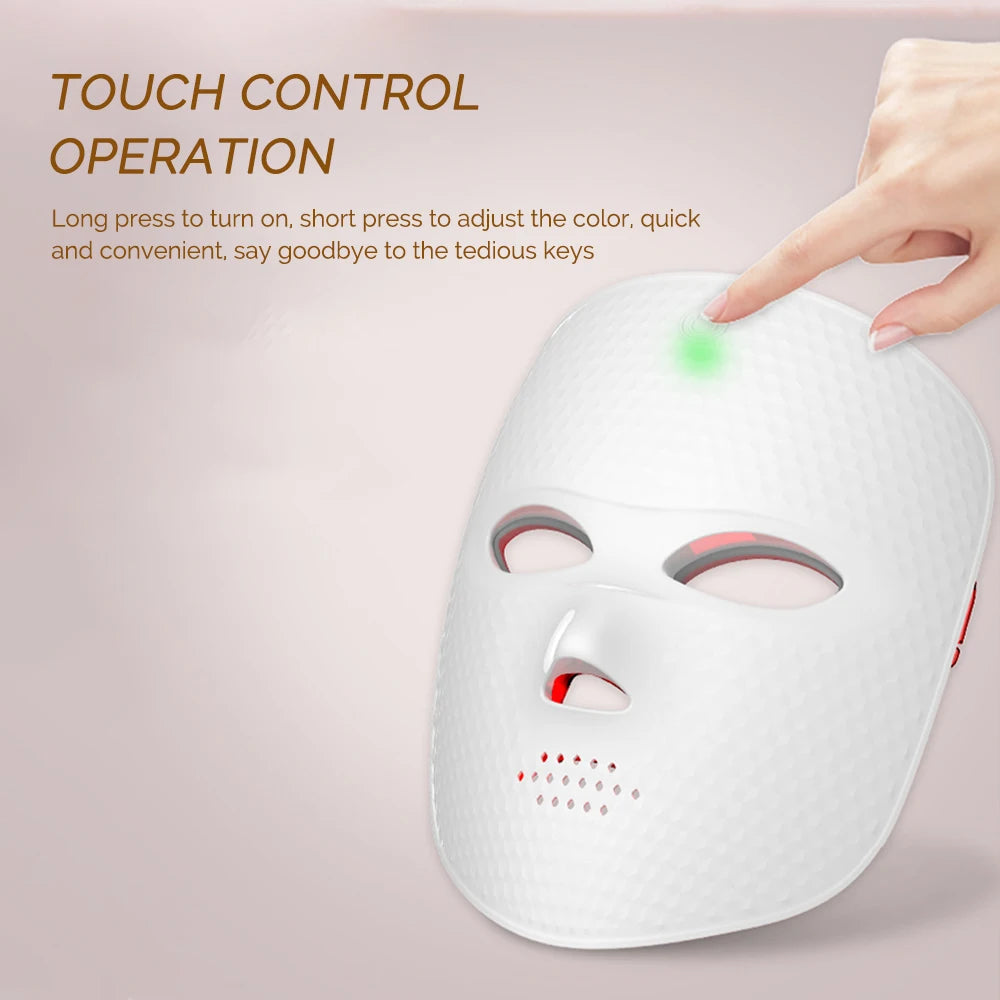 Wireless 7-Color LED Face Mask with USB-C Charging