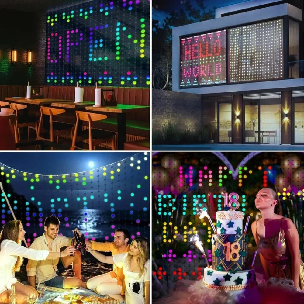 Smart RGB LED Curtain Lights with App Control & Music Sync