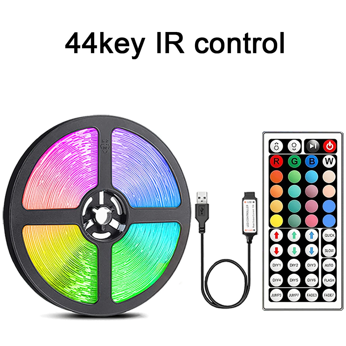 RGB LED Strip Lights with Remote – USB Powered, 1–20m
