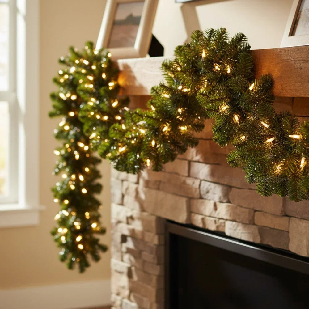 Artificial Christmas Garland, 8.9 ft – With or Without LED Lights
