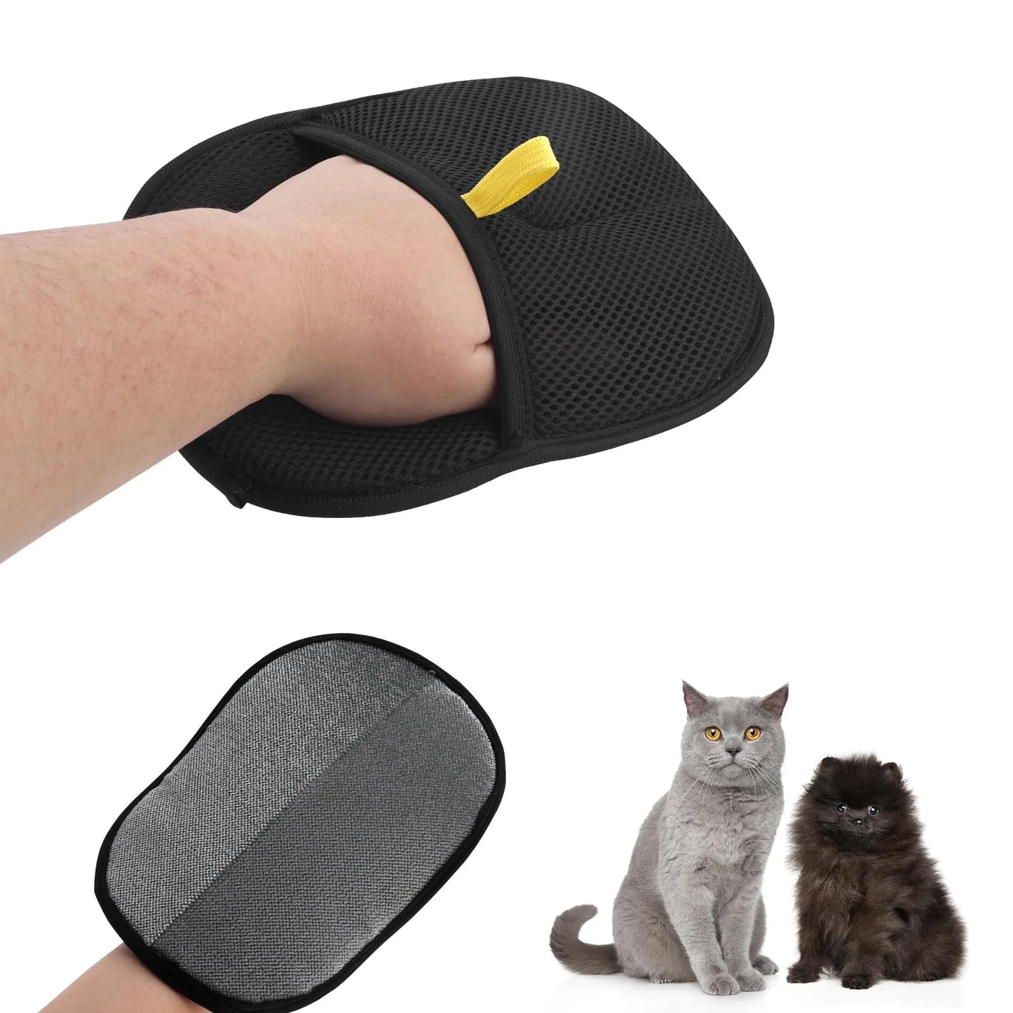 Pet Hair Removal Gloves – Reusable Double-Sided Grooming Mitt