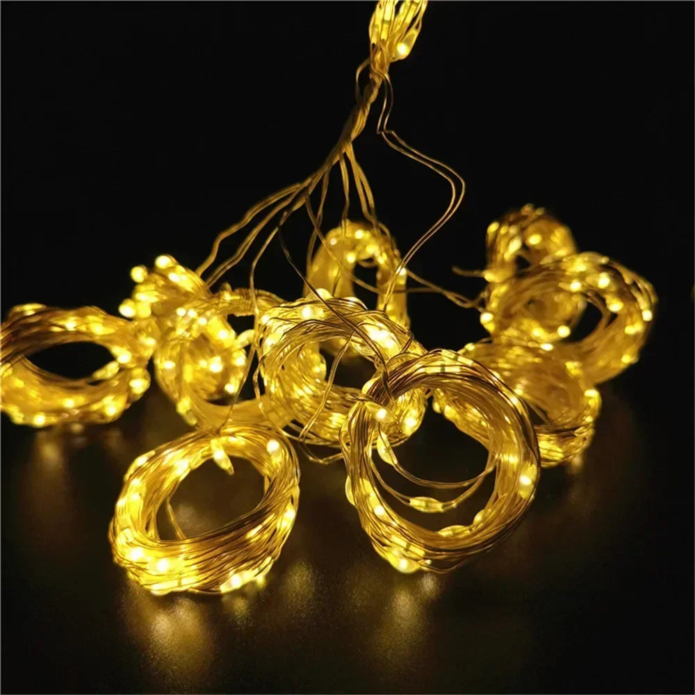 USB LED Curtain Lights with Remote – 100–600 LEDs
