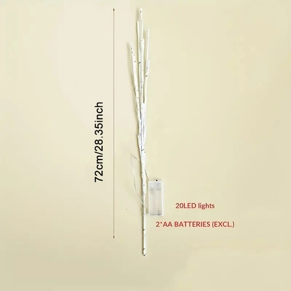 White Birch Branch Lights – 20 LED, Battery Operated, 28.35 in