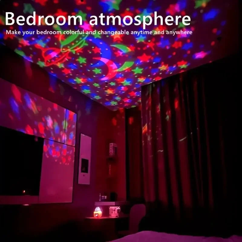 LED Moon & Star Projector Night Light – USB Powered