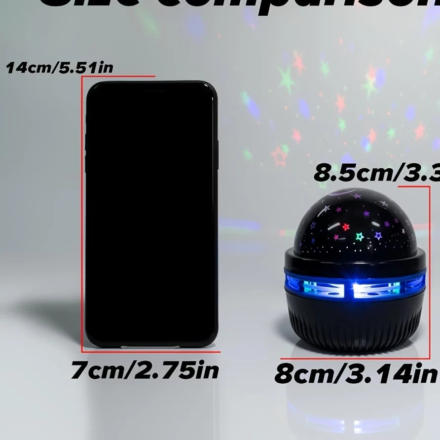 LED Moon & Star Projector Night Light – USB Powered