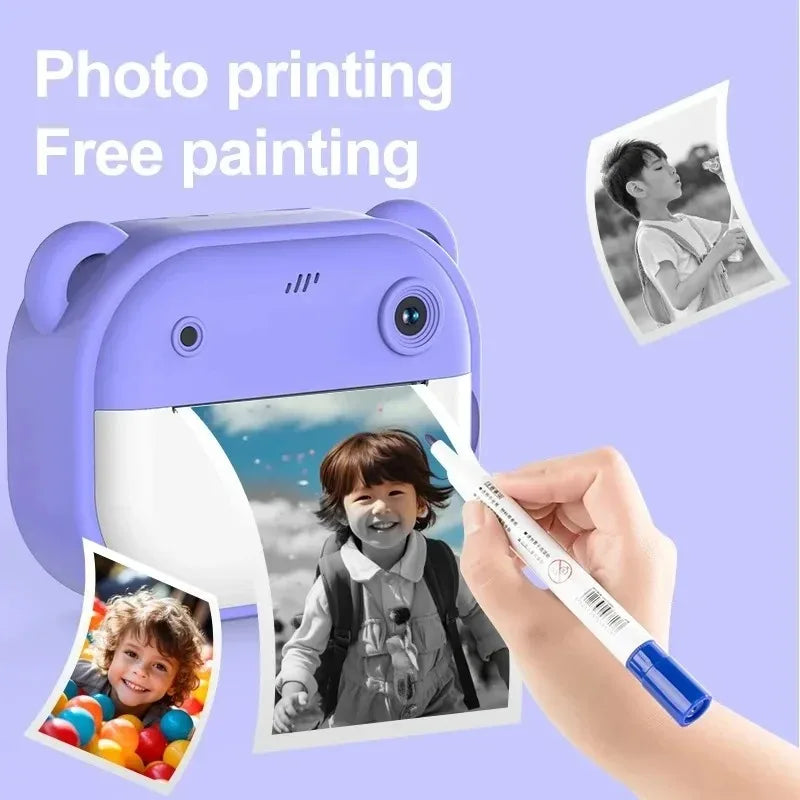 Kids Instant Print Camera – Thermal Photo Printing, Video, Rechargeable